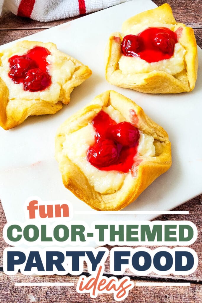 Color Party Food Ideas-Cherry Cheesecake Crescent Pastries