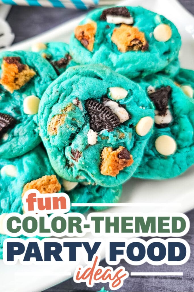 Color Party Food Ideas-Cookie Monster Cake Mix