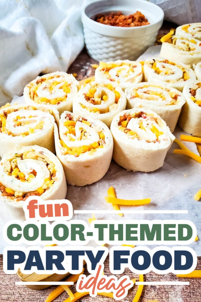 Color Party Food Ideas-Crack Chicken Pinwheels