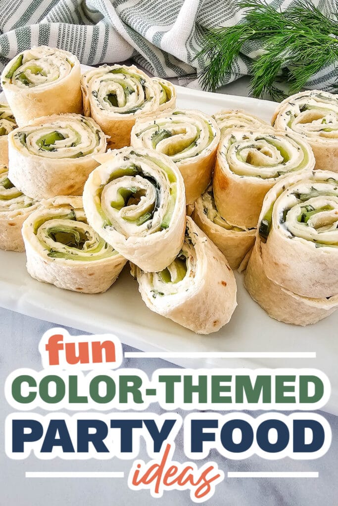 Color Party Food Ideas-Cucumber Dill Pinwheels