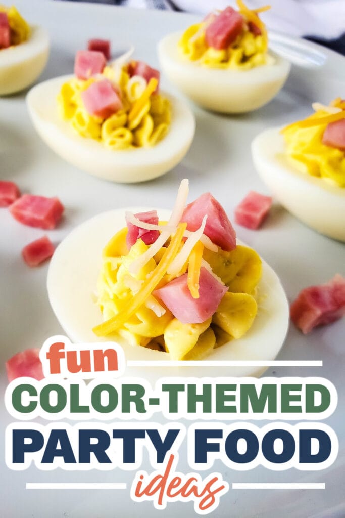 Color Party Food Ideas-Ham and Cheese Deviled Eggs