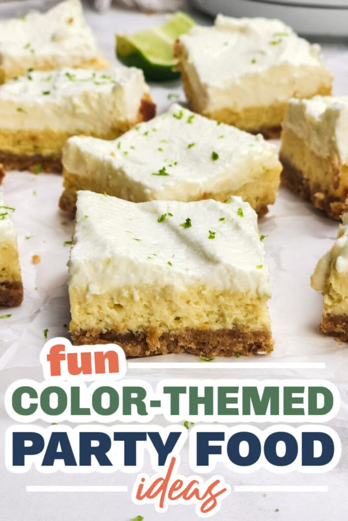 Color Party Food Ideas-Key Lime Cheesecake Pie Bars