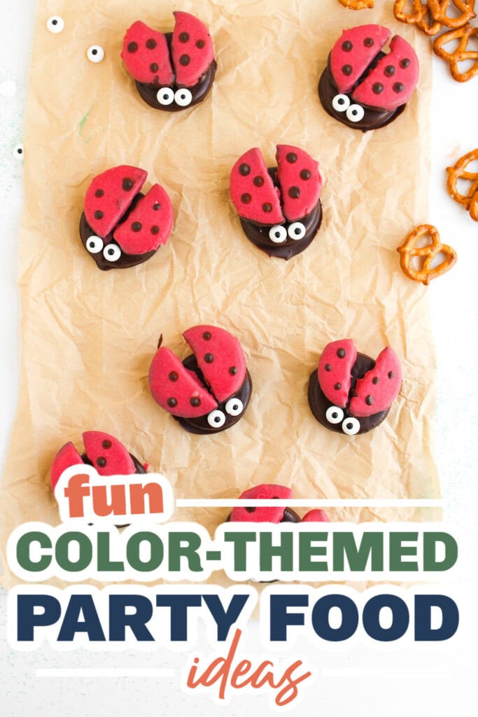Color Party Food Ideas-Ladybug Chocolate Covered Oreos