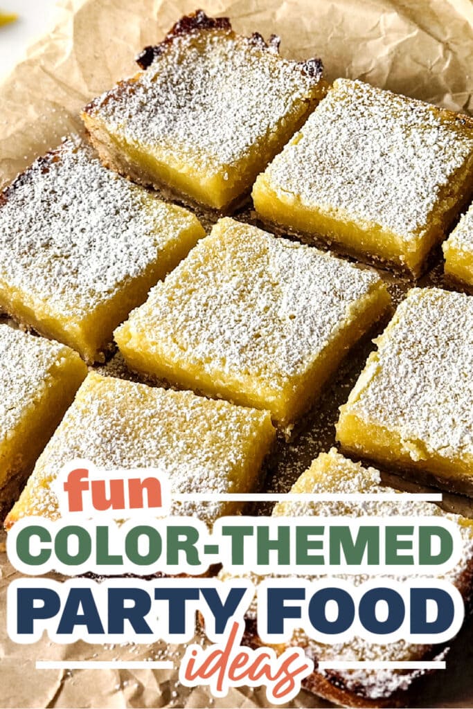 Color Party Food Ideas-Lemon Bars