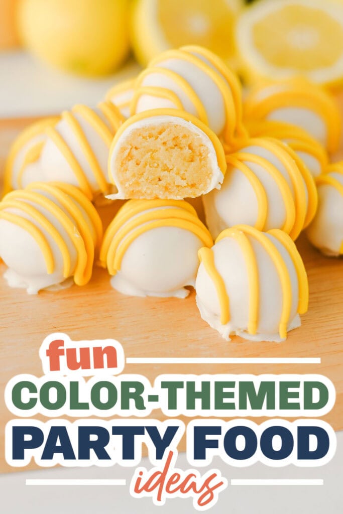 Color Party Food Ideas-No Bake Lemon Oreo Balls