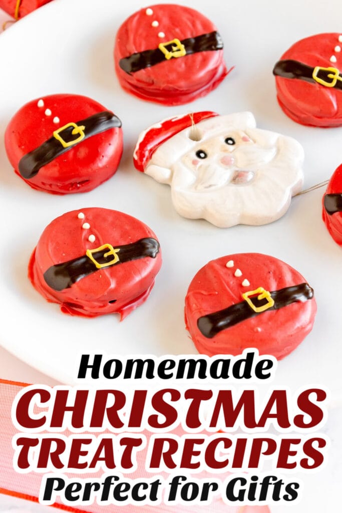 Gifting Christmas Treats-Chocolate-Dipped Santa Oreo Cookies