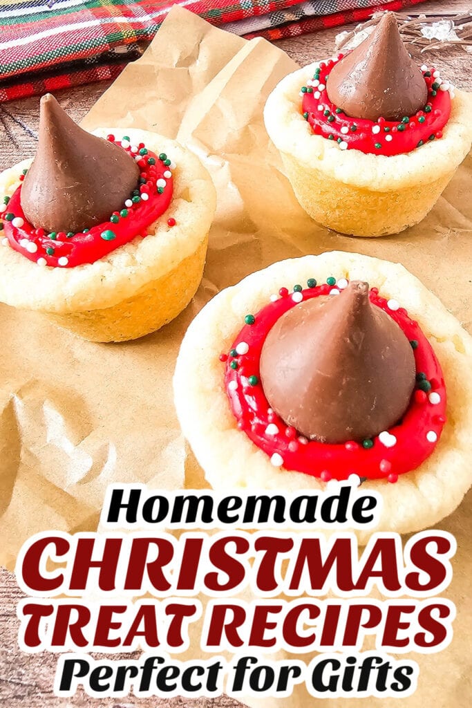 Gifting Christmas Treats-Christmas Kiss Cookie Cups