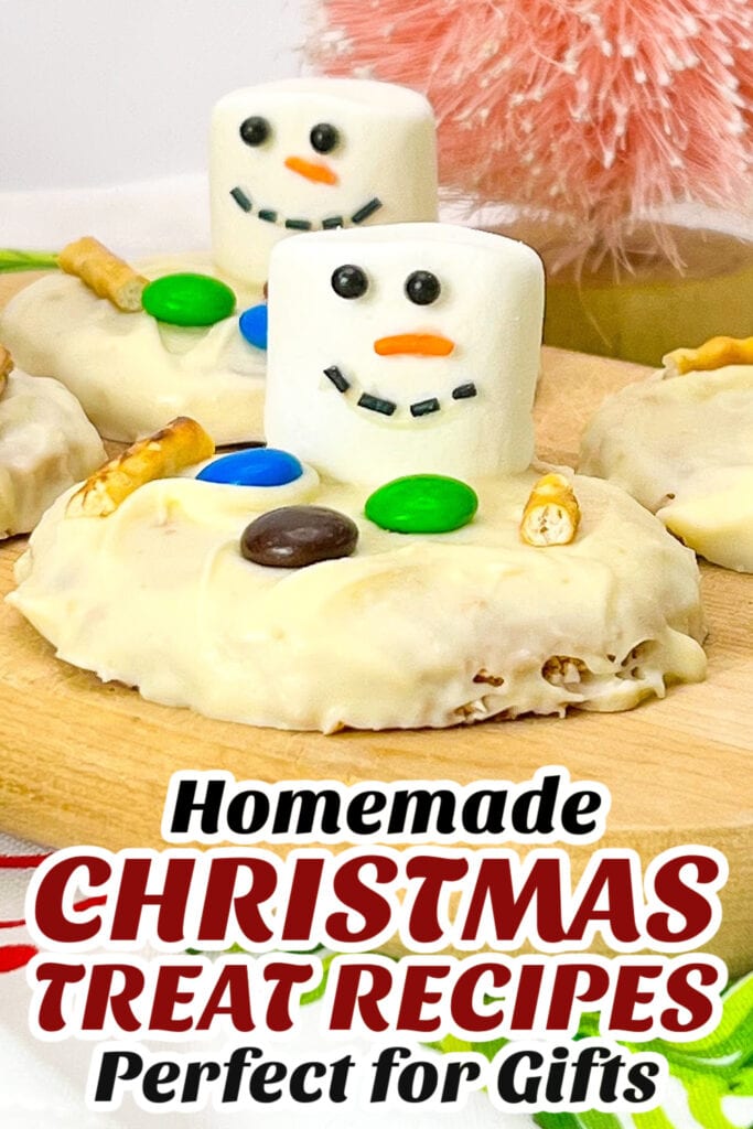 Gifting Christmas Treats-Melted Snowman Peanut Butter Cookies