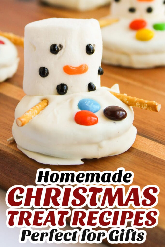 Gifting Christmas Treats-Melted Snowman White Chocolate Covered Oreos