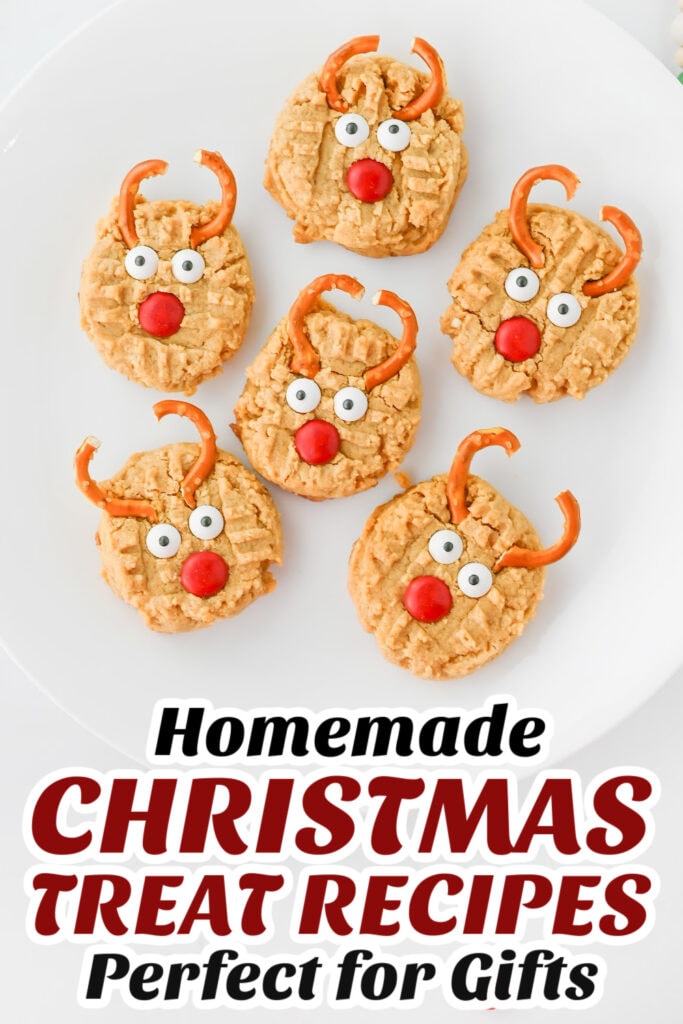 Gifting Christmas Treats-Peanut Butter Reindeer Cookies