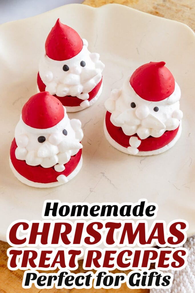 Gifting Christmas Treats-Santa Claus Meringue Cookies