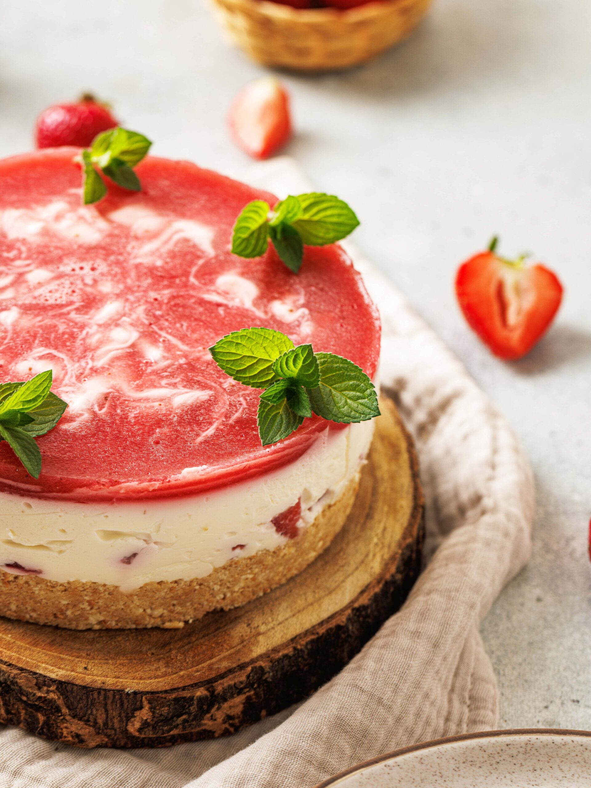 Strawberry Cheesecake Process Photo