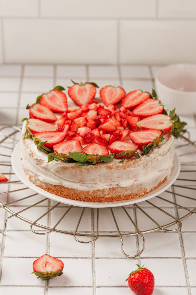 Strawberry Shortcake Layer Cake Process Photo