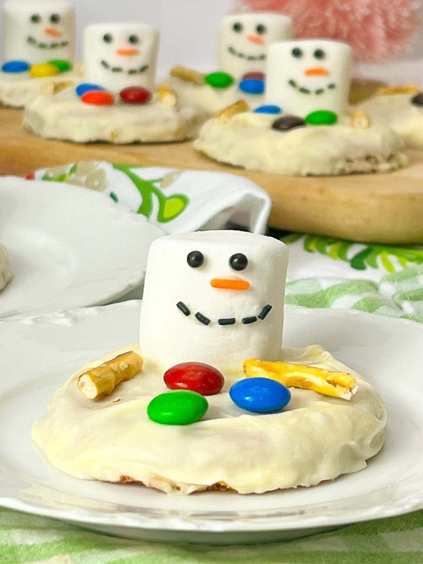 Melted Snowman Peanut Butter Cookies Process Photo