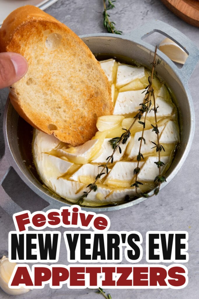 New Years Appetizers-Baked Brie with Garlic and Honey