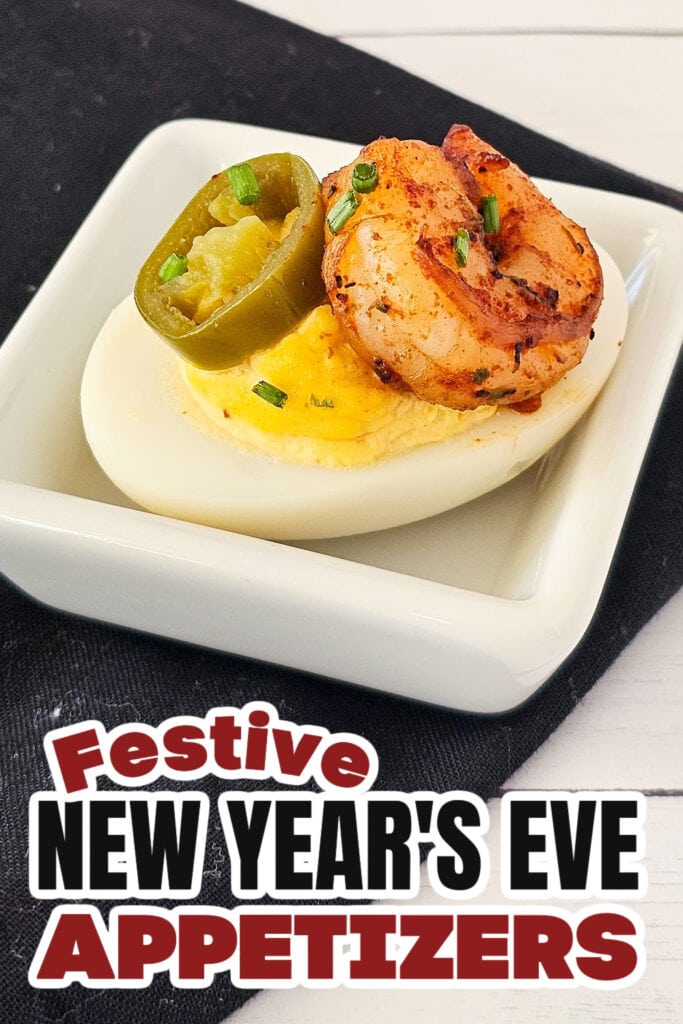 New Years Appetizers-Cajun Deviled Eggs with Shrimp