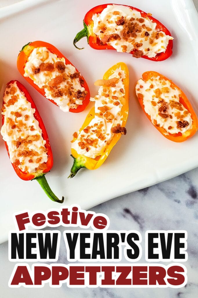 New Years Appetizers-Cheesy Bacon Stuffed Mini Peppers
