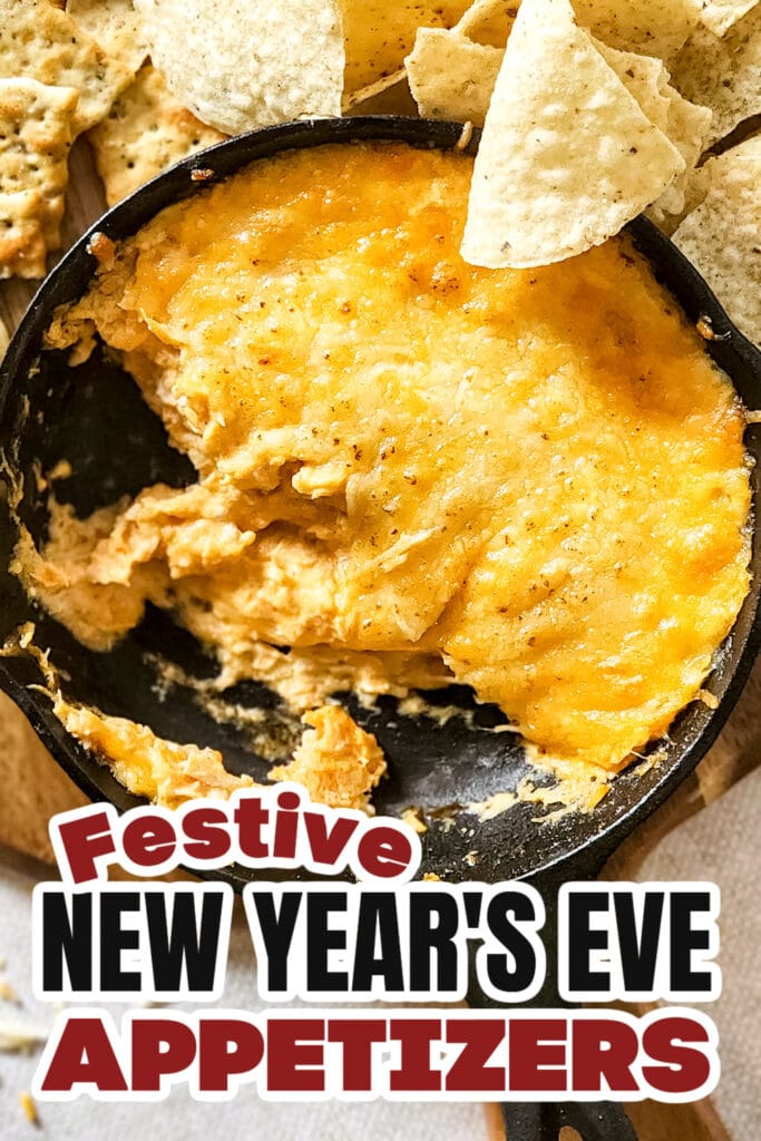 New Years Appetizers-Cheesy Buffalo Chicken Dip