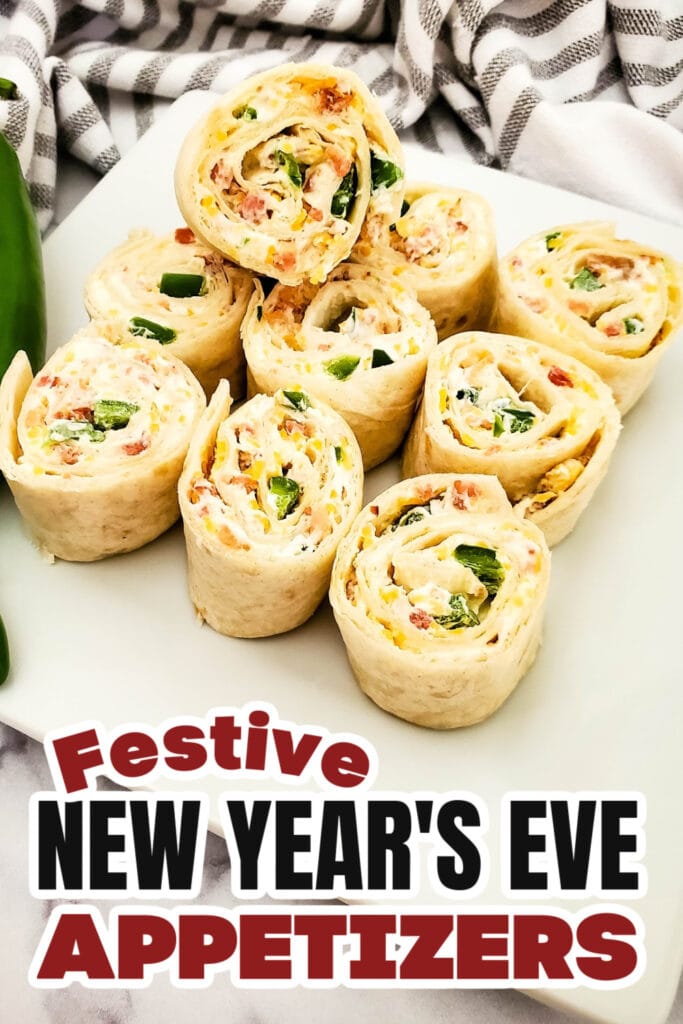 New Years Appetizers-Jalapeno Popper Pinwheels