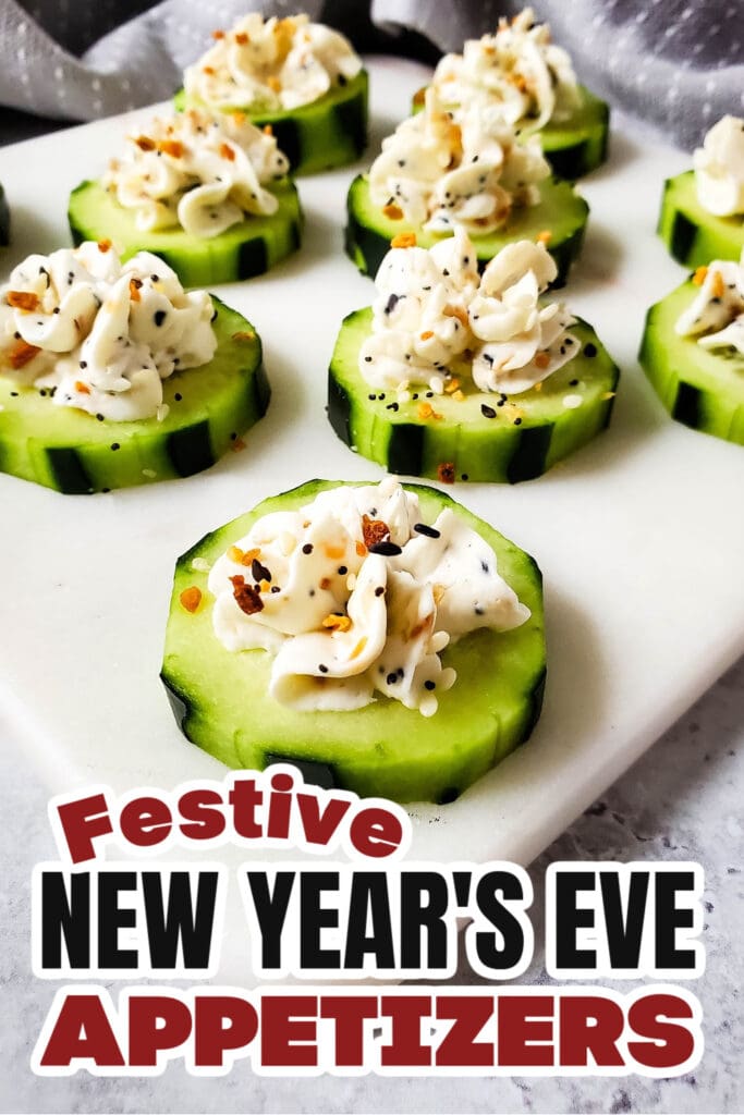 New Years Appetizers-Keto Bagel Cucumber Bites
