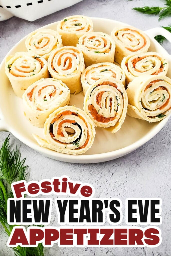 New Years Appetizers-Smoked Salmon Pinwheels
