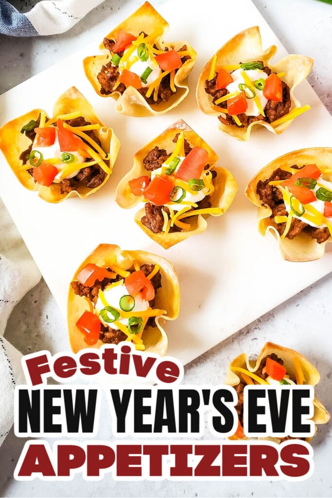 New Years Appetizers- Taco Wonton Cups