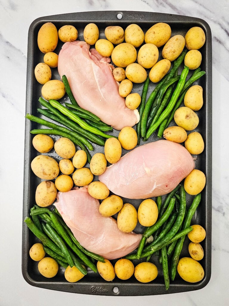 Sheet Pan Parmesan Crusted Chicken Process Photo