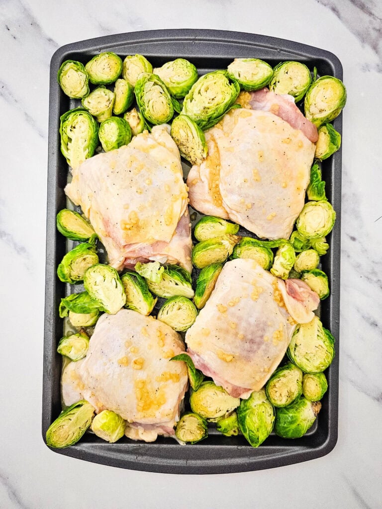 Honey Mustard Sheet Pan Chicken Thighs Process Photo