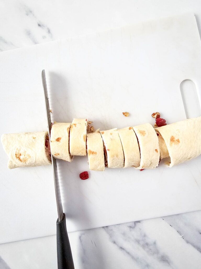 Turkey Cranberry Pecan Pinwheels Process Photo