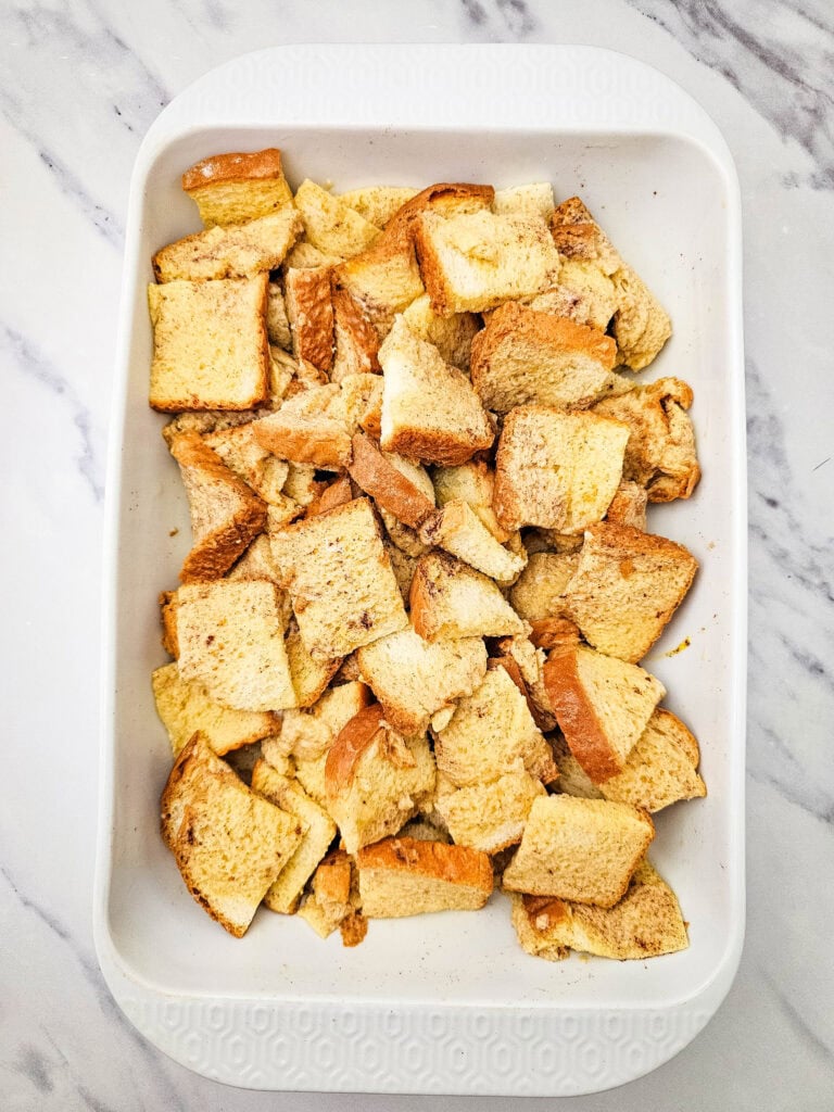 Cinnamon Apple French Toast Casserole Process Photo
