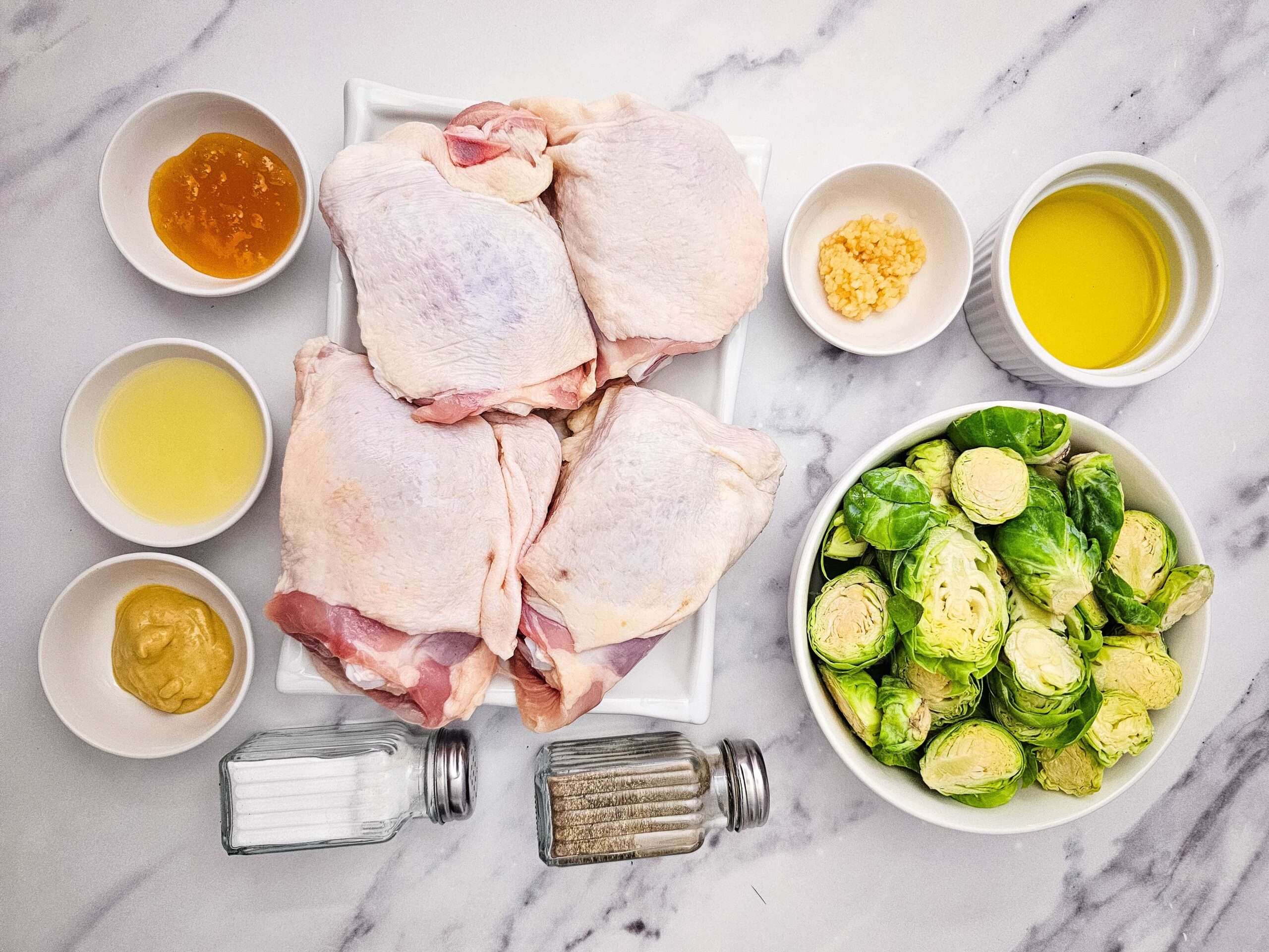 Honey Mustard Sheet Pan Chicken Thighs Process Ingredients