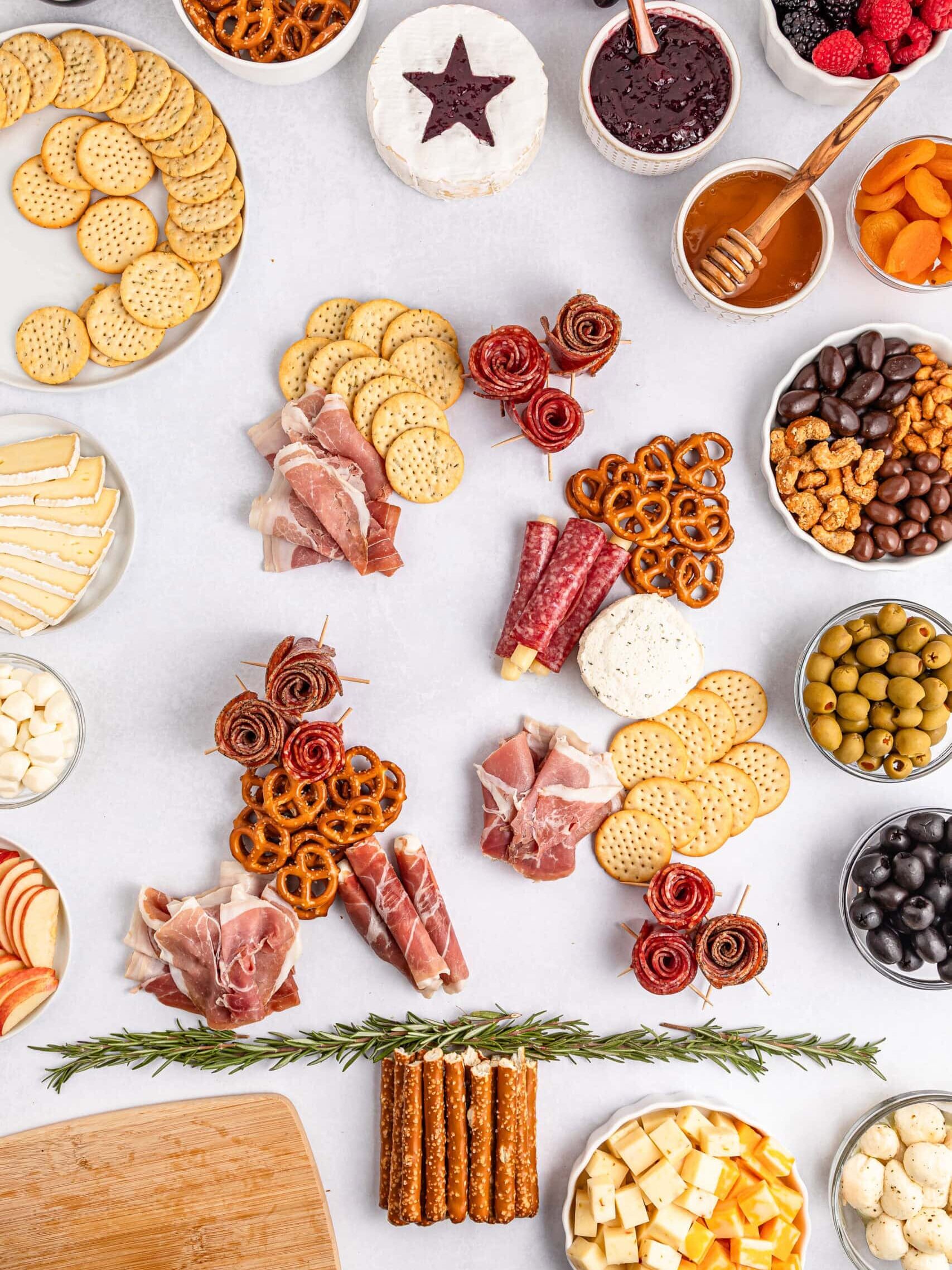 Christmas Tree Charcuterie Board on a Grazing Table
Process Photo