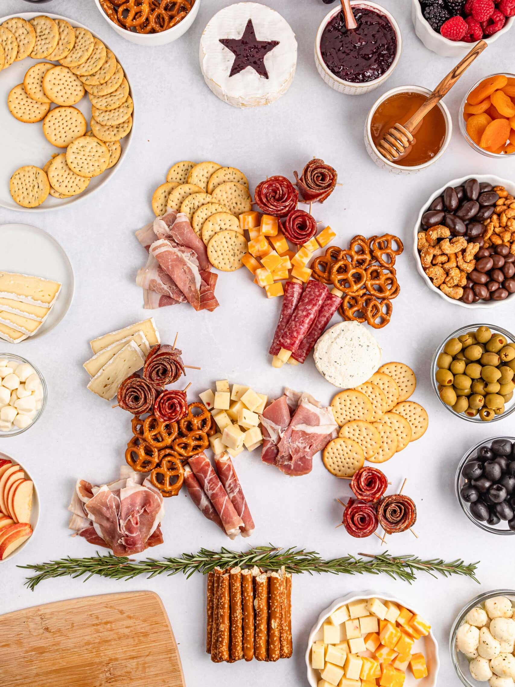 Christmas Tree Charcuterie Board on a Grazing Table
Process Photo