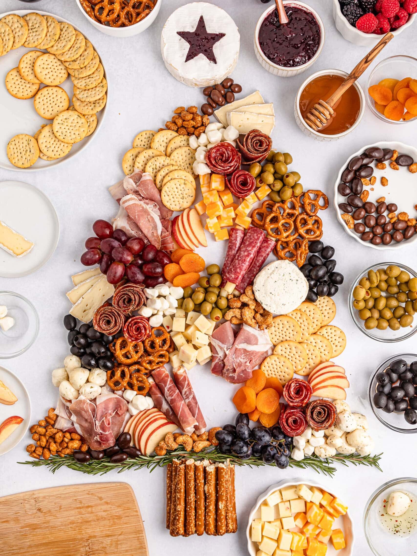 Christmas Tree Charcuterie Board on a Grazing Table
Process Photo