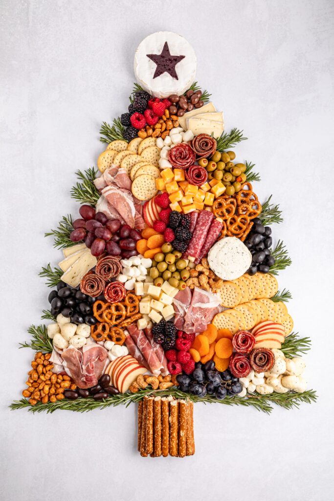 Christmas Tree Charcuterie Board on a Grazing Table
Process Photo