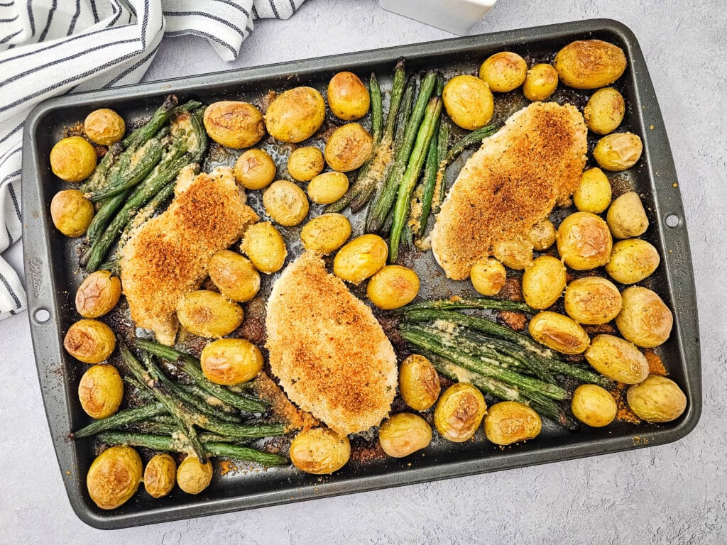Sheet Pan Parmesan Crusted Chicken