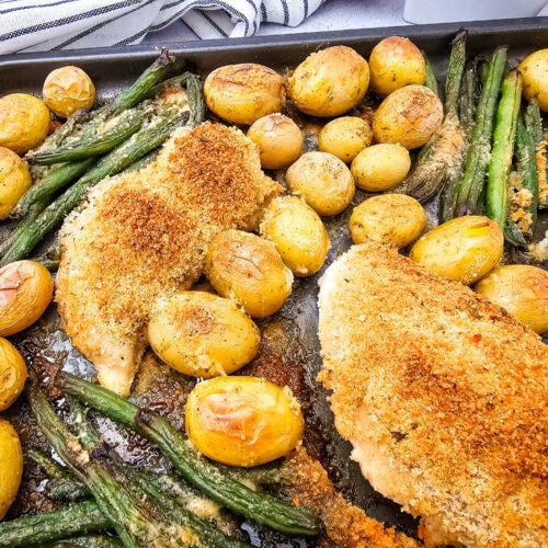 Sheet Pan Parmesan Crusted Chicken