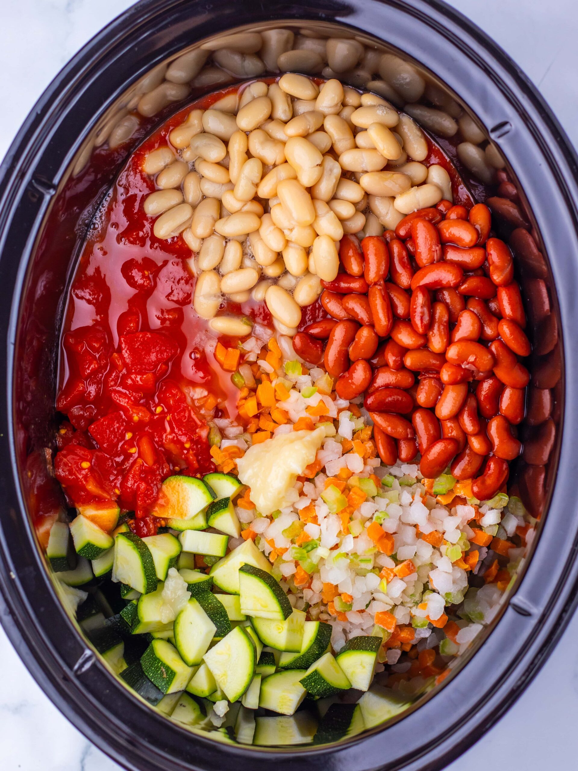 Slow Cooker Chicken Minestrone Soup Process Photo