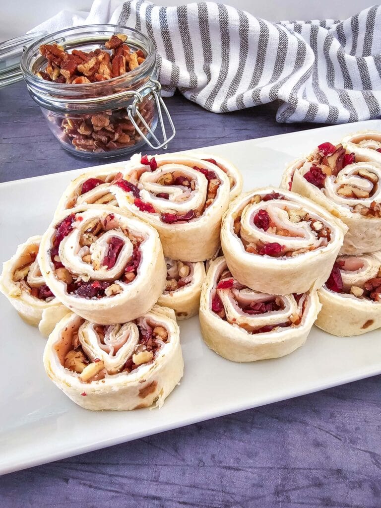 Turkey Cranberry Pecan Pinwheels Process Photo