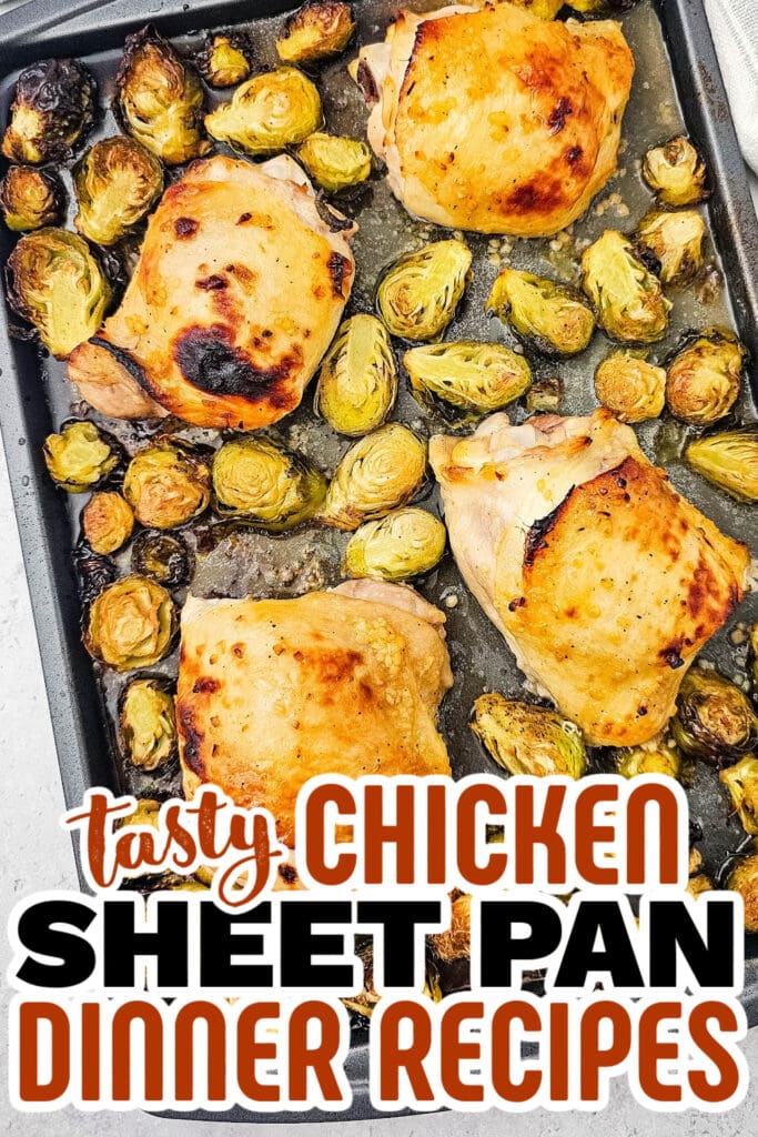 chicken sheet pan dinner -Honey Mustard Sheet Pan Chicken Thighs copy
