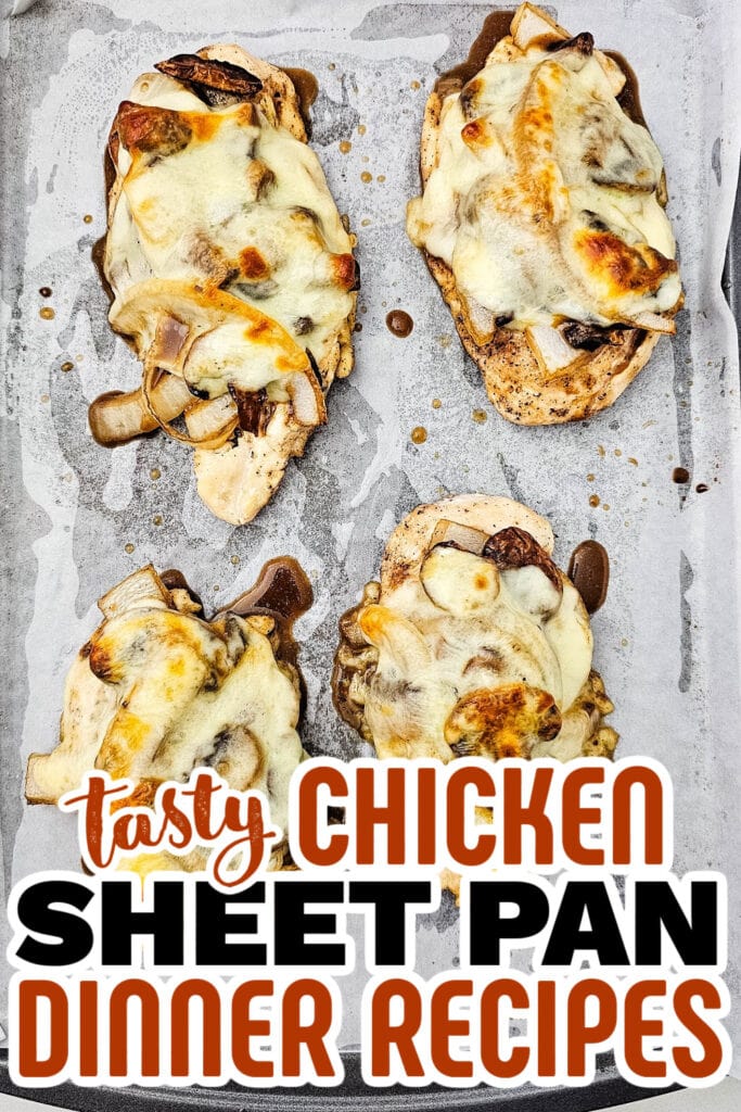 chicken sheet pan dinner -Sheet Pan Bourbon Smothered Chicken copy