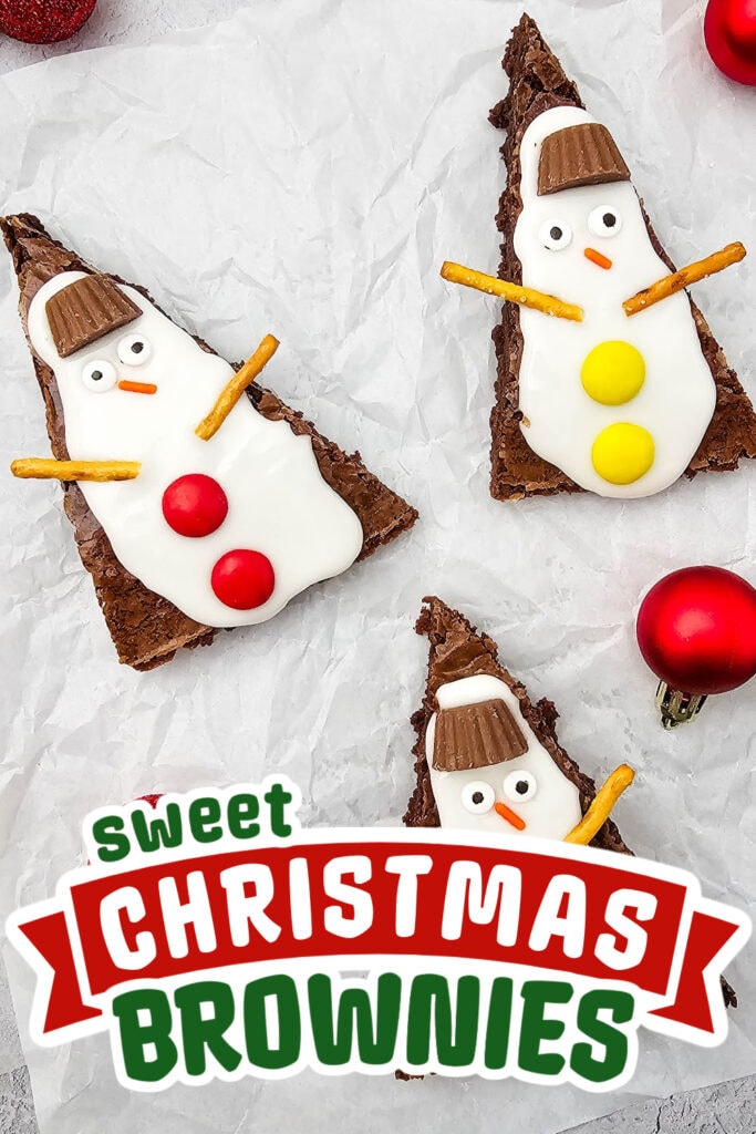 christmas brownies - Christmas Snowman Brownies copy