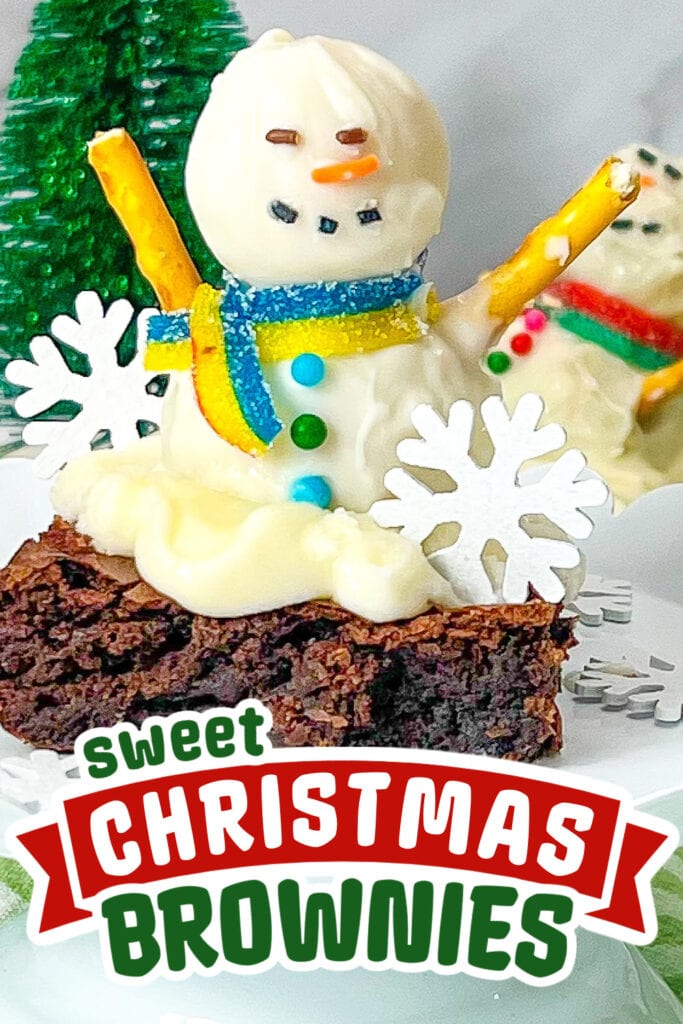 christmas brownies - Snowman Truffle Brownies copy