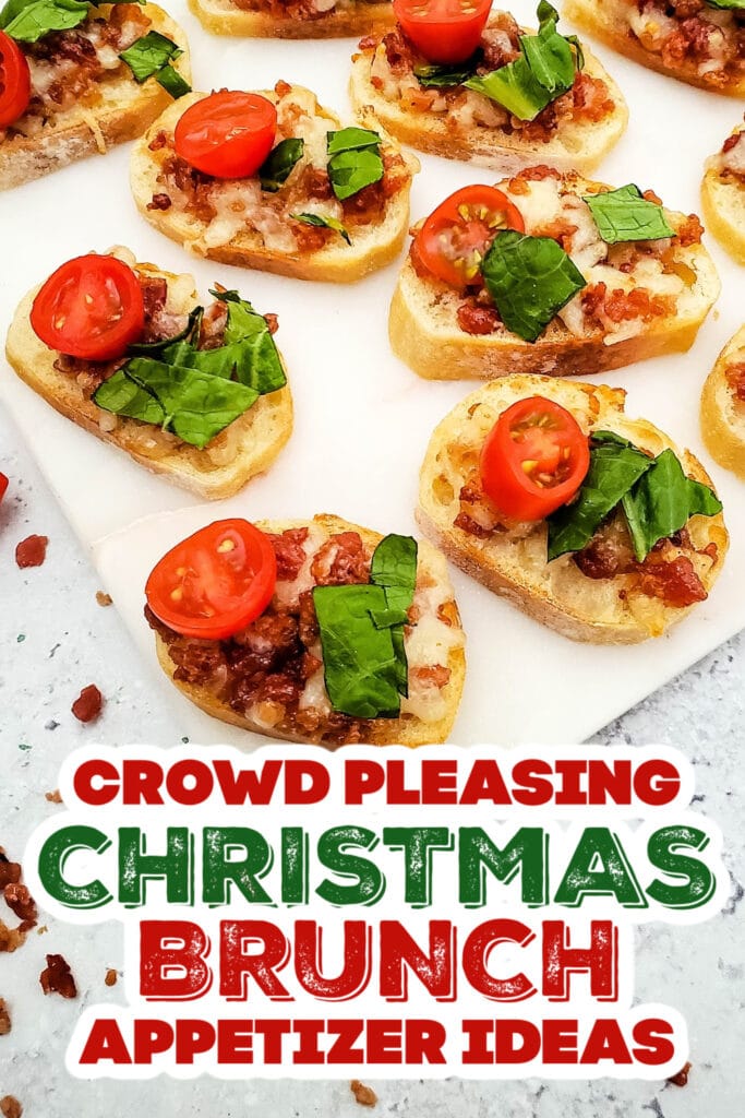 christmas brunch appetizer - Bacon-Topped BLT Crostini copy