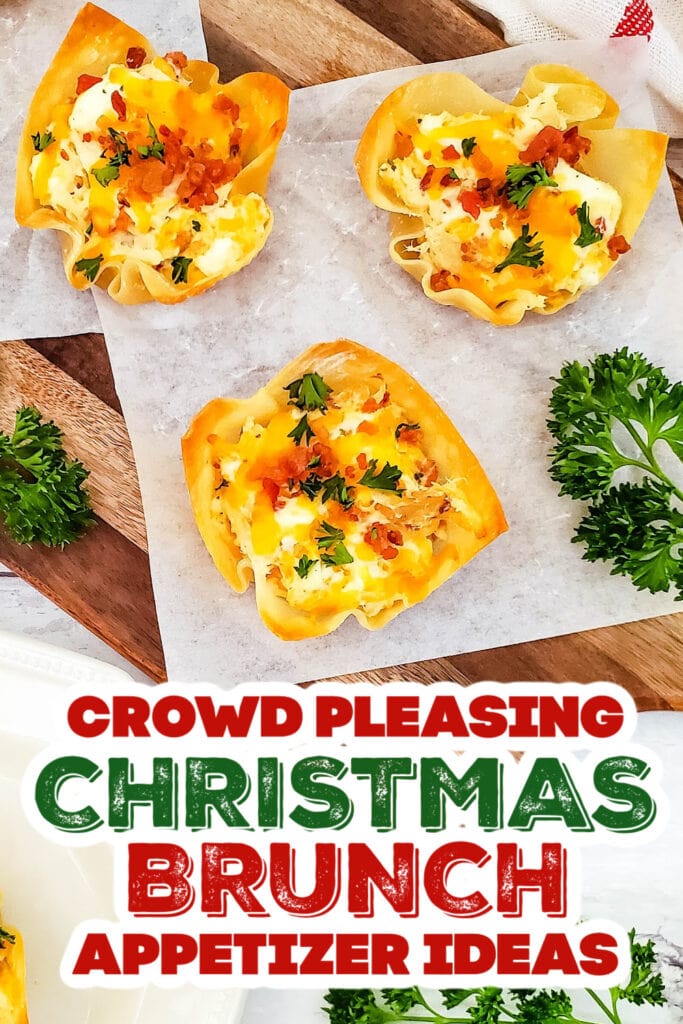 christmas brunch appetizer - Cheesy Ranch Chicken Wonton Cups copy