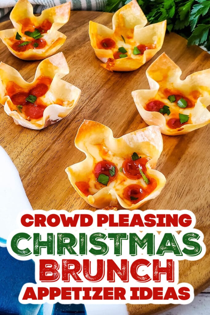 christmas brunch appetizer - Pizza Wonton Cups copy