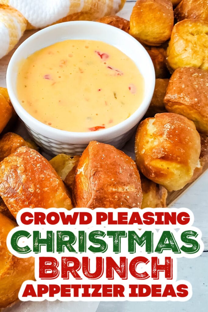 christmas brunch appetizer - Soft Pretzel Bites with Cheesy Dip copy