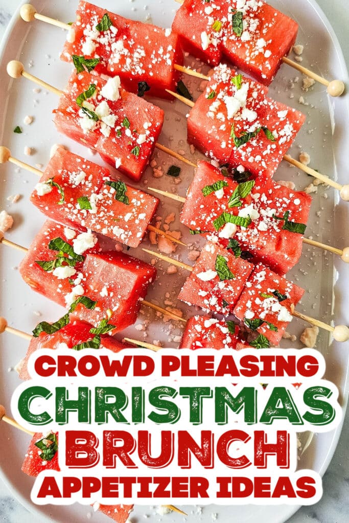 christmas brunch appetizer -Watermelon Feta Skewers copy
