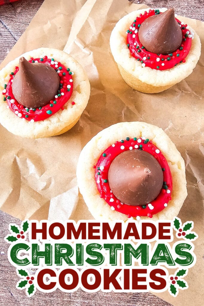 christmas cookies - Christmas Kiss Cookie Cups