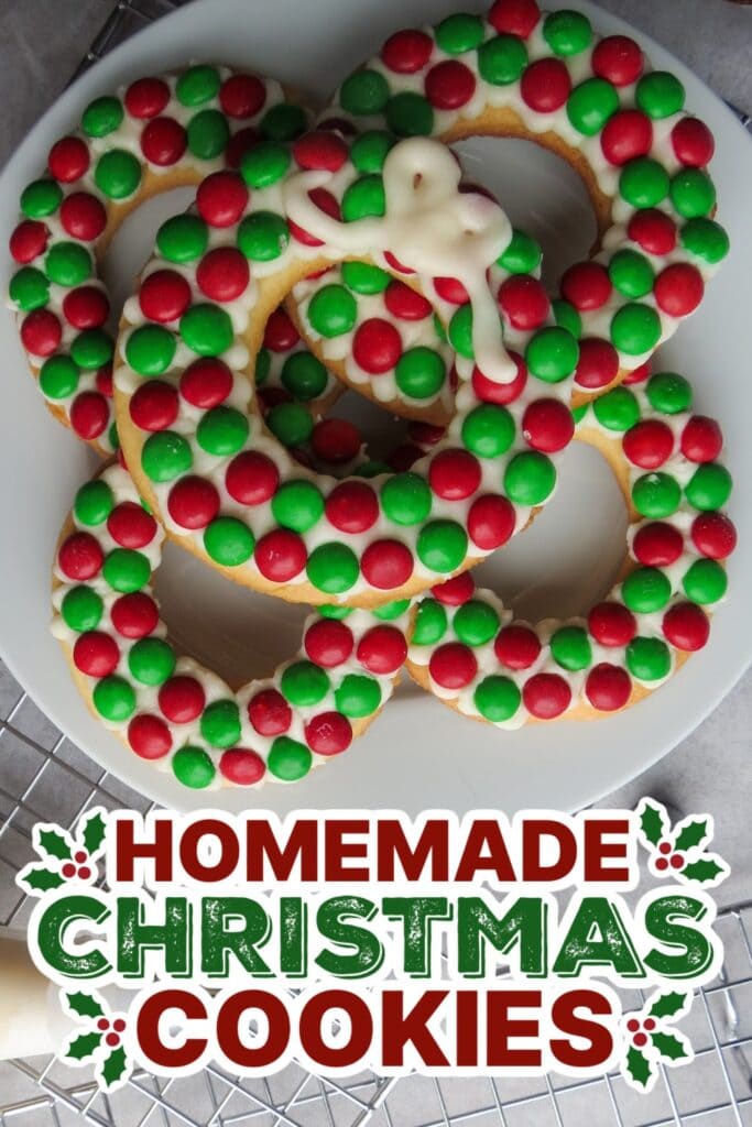 christmas cookies - Christmas Wreath Sugar Cookies